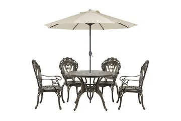 Matsalsset Sapri med parasoll - Utemöbler & utemiljö - Utegrupp - Matgrupp utomhus
