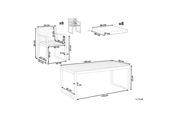Matsalsset Sassari II med kuddar Ljus trä/Marinblå/vit - Ljus trä/Marinblå/vit - Utemöbler & utemiljö - Utegrupp - Matgrupp utomhus
