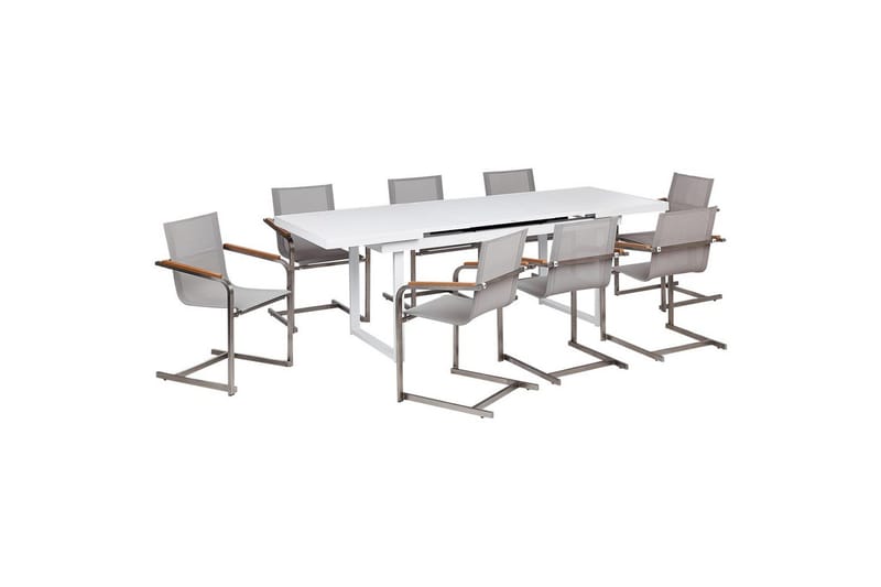 Matsalsset Valcanetto/Cosoleto Vit/Beige/Silver, 8-Sits, Vit/Beige/Silver, 8-Sits