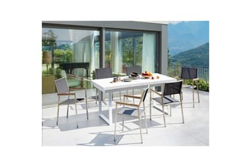 Matsalsset Valcanetto/Grosseto Vit/Grå/Silver, 6-Sits - Vit/Grå/Silver, 6-Sits - Utemöbler & utemiljö - Utegrupp - Matgrupp utomhus