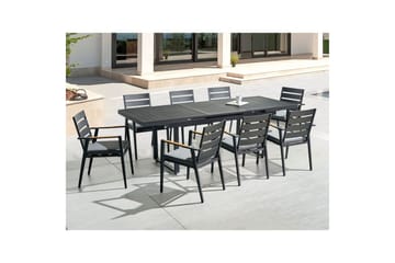 Matsalsset Valcanetto/Taviano Svart/grått/ljust trä, 8-Sits - Svart/grått/ljust trä, 8-Sits - Utemöbler & utemiljö - Utegrupp - Matgrupp utomhus