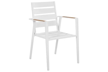 Matsalsset Valcanetto/Taviano Vitt/grått/ljust trä, 6-Sits - Vitt/grått/ljust trä, 6-Sits - Utemöbler & utemiljö - Utegrupp - Matgrupp utomhus