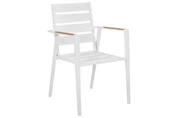 Matsalsset Valcanetto/Taviano Vitt/grått/ljust trä, 6-Sits - Vitt/grått/ljust trä, 6-Sits - Utemöbler & utemiljö - Utegrupp - Matgrupp utomhus