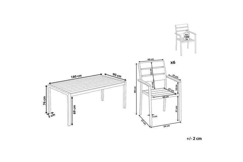 Matsalsset Vernio Ljus trä/svart - Ljus trä/svart - Utemöbler & utemiljö - Utegrupp - Matgrupp utomhus