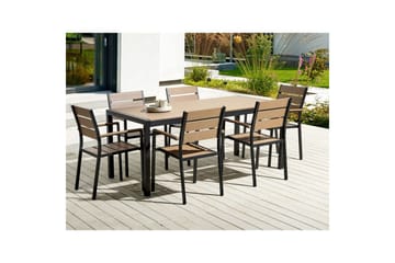 Matsalsset Vernio Ljus trä/svart - Ljus trä/svart - Utemöbler & utemiljö - Utegrupp - Matgrupp utomhus