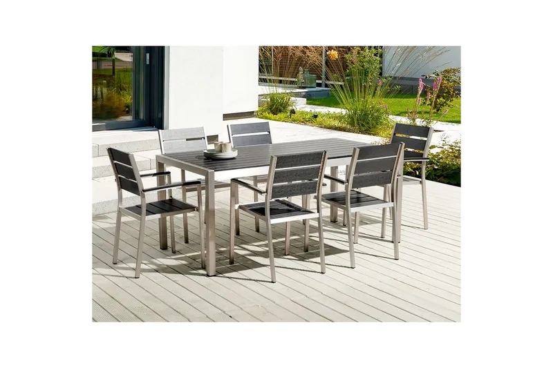 Matsalsset Vernio Svart/Silver - Svart/Silver - Utemöbler & utemiljö - Utegrupp - Matgrupp utomhus