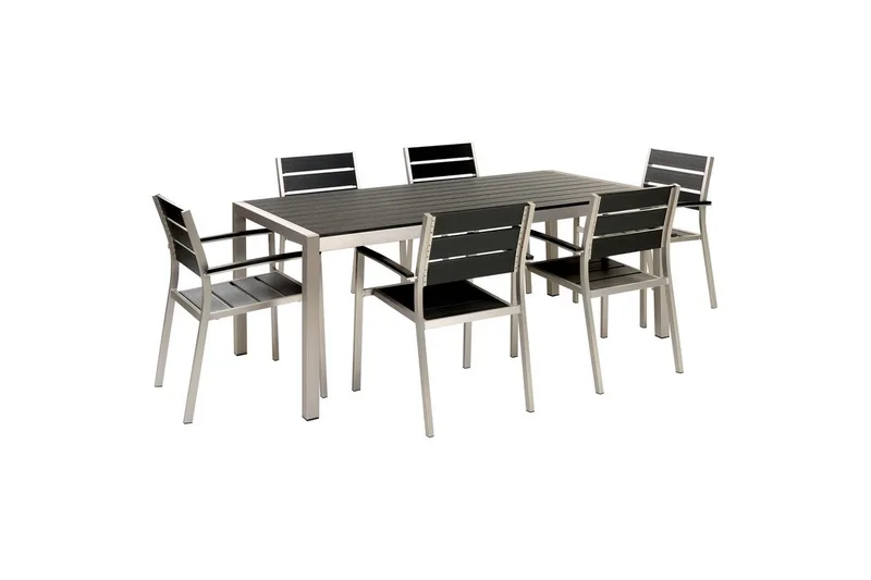 Matsalsset Vernio Svart/Silver, Svart/Silver