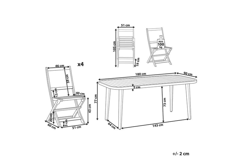 Matsalsset Paraggi 4-Sits - 4-Sits - Utemöbler & utemiljö - Utegrupp - Matgrupp utomhus