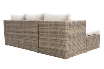 Mendoza l-formad 4-sits soffgrupp i konstrotting för altan och terrass - Brun / Beige dynor - Utemöbler & utemiljö - Utegrupp - Soffgrupp utomhus