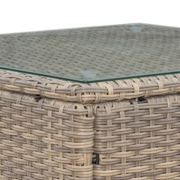 Mendoza l-formad 4-sits soffgrupp i konstrotting för altan och terrass - Brun / Beige dynor - Utemöbler & utemiljö - Utegrupp - Soffgrupp utomhus