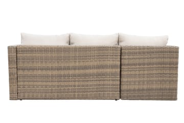 Mendoza l-formad 4-sits soffgrupp i konstrotting för altan och terrass - Brun / Beige dynor - Utemöbler & utemiljö - Utegrupp - Soffgrupp utomhus