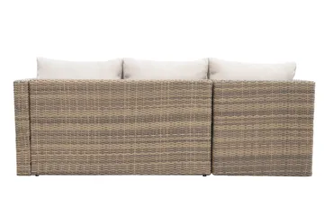 Mendoza l-formad 4-sits soffgrupp i konstrotting för altan och terrass - Brun / Beige dynor - Utemöbler & utemiljö - Utegrupp - Soffgrupp utomhus