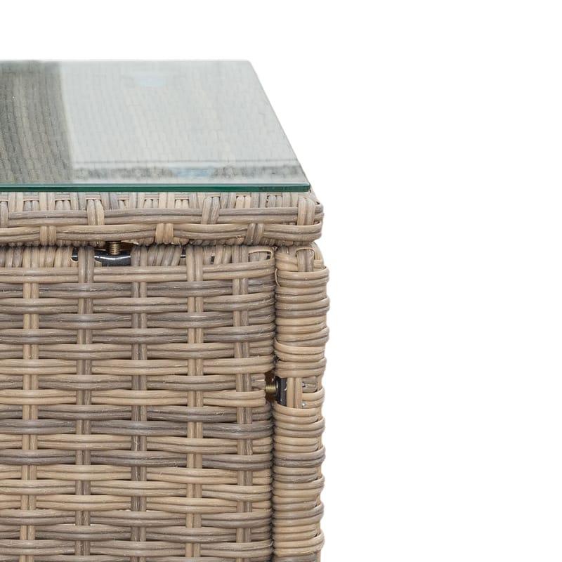 Mendoza l-formad 4-sits soffgrupp i konstrotting för altan och terrass - Brun - Utemöbler & utemiljö - Utegrupp - Soffgrupp utomhus