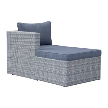 Mendoza l-formad 4-sits soffgrupp i konstrotting för altan och terrass - Grå / Blåa dynor - Utemöbler & utemiljö - Utegrupp - Soffgrupp utomhus