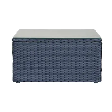 Mendoza l-formad 4-sits soffgrupp i konstrotting för altan och terrass - Svart / Vita dynor - Utemöbler & utemiljö - Utegrupp - Soffgrupp utomhus