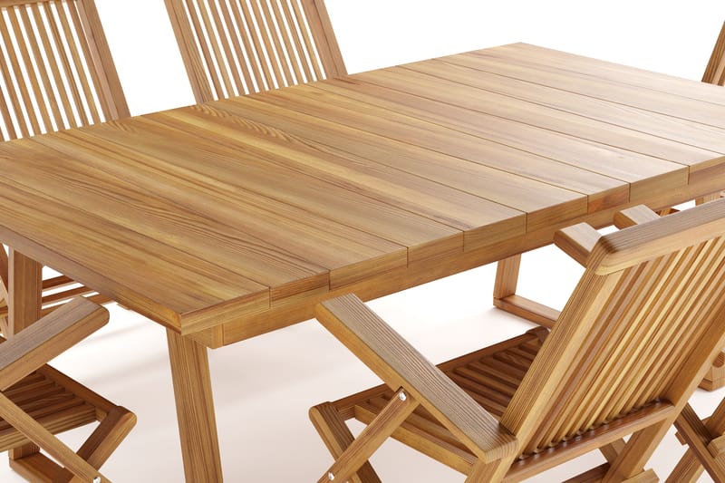 Menorca Stor Matgrupp Utomhus - Rektangulärt träbord med 6 Karmstolar - Teak / Natur - Utemöbler & utemiljö - Utegrupp - Matgrupp utomhus