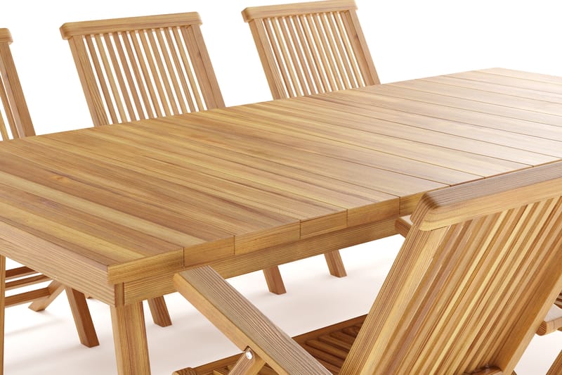 Menorca Stor Matgrupp Utomhus - Rektangulärt utebord med 6 Karmstolar i trä - Trä/natur - Utemöbler & utemiljö - Utegrupp - Matgrupp utomhus