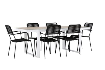 Merlo Matgrupp Utomhus + 6 Utestolar - Vit - Utemöbler & utemiljö - Utegrupp - Matgrupp utomhus