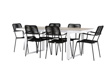 Merlo Matgrupp Utomhus + 6 Utestolar - Vit - Utemöbler & utemiljö - Utegrupp - Matgrupp utomhus