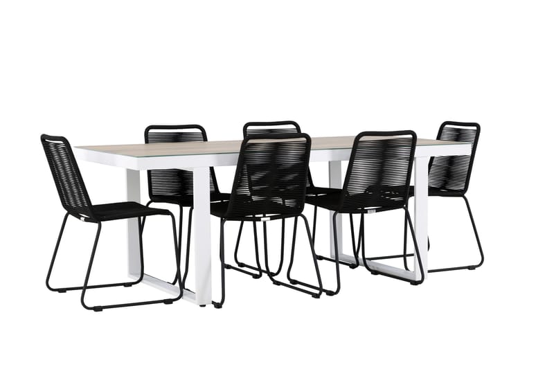 Merlo Matgrupp Utomhus + 6 Utestolar - Vit - Utemöbler & utemiljö - Utegrupp - Matgrupp utomhus