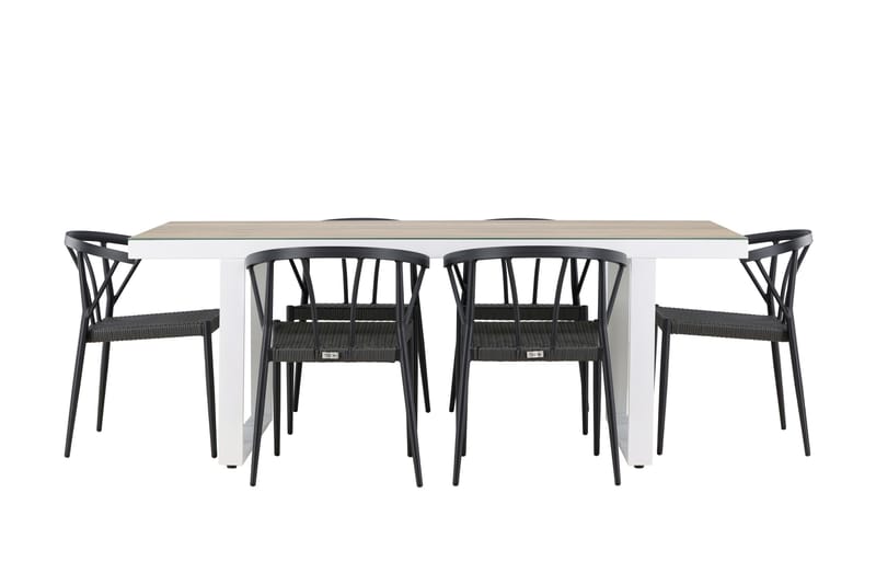 Merlo Matgrupp Utomhus + 6 Utestolar, Vit