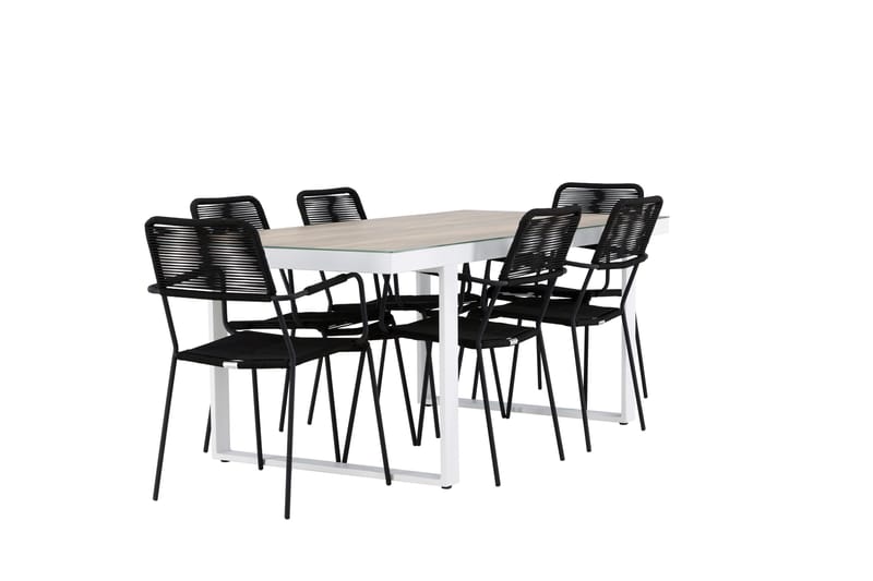 Merlo Matgrupp Utomhus + 6 Utestolar - Vit - Utemöbler & utemiljö - Utegrupp - Matgrupp utomhus