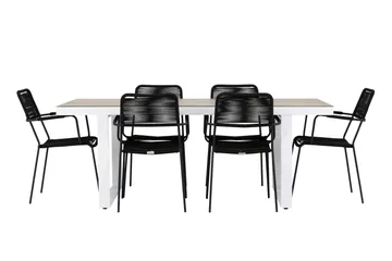 Merlo Matgrupp Utomhus + 6 Utestolar - Vit - Utemöbler & utemiljö - Utegrupp - Matgrupp utomhus