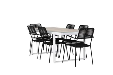 Merlo Matgrupp Utomhus + 6 Utestolar - Vit - Utemöbler & utemiljö - Utegrupp - Matgrupp utomhus