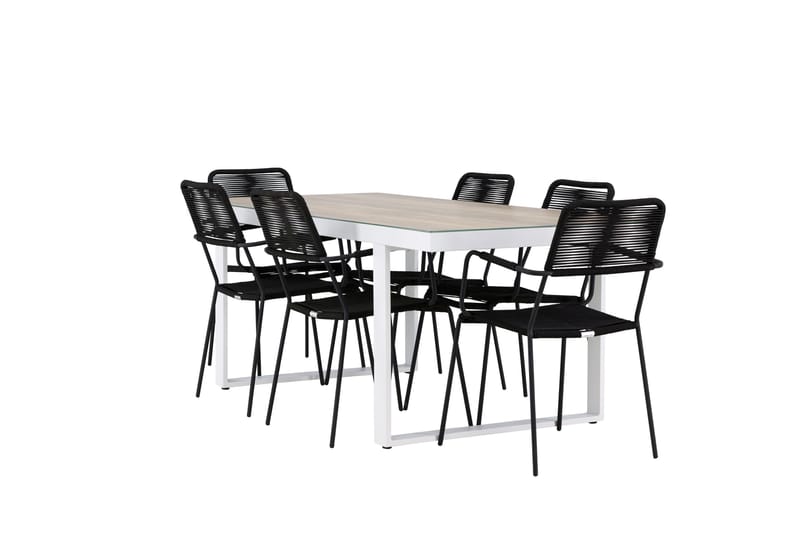 Merlo Matgrupp Utomhus + 6 Utestolar - Vit - Utemöbler & utemiljö - Utegrupp - Matgrupp utomhus