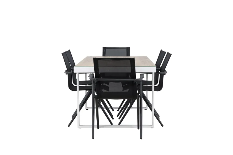 Merlo Matgrupp Utomhus cm Rektangulär med 6 Alina Utestolar - Vit - Utemöbler & utemiljö - Utegrupp - Matgrupp utomhus
