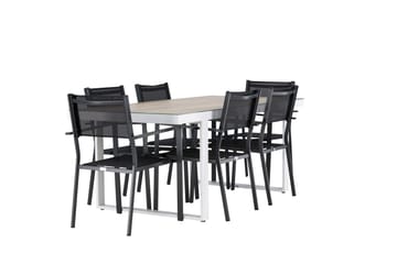 Merlo Matgrupp Utomhus cm Rektangulär med 6 Copacabana Utestolar - Vit - Utemöbler & utemiljö - Utegrupp - Matgrupp utomhus