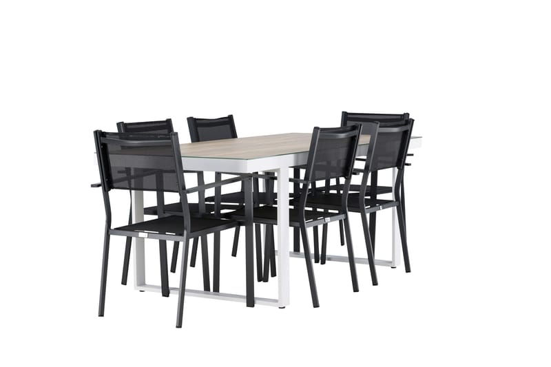Merlo Matgrupp Utomhus cm Rektangulär med 6 Copacabana Utestolar - Vit - Utemöbler & utemiljö - Utegrupp - Matgrupp utomhus
