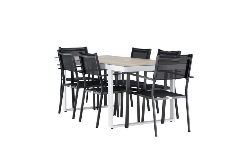 Merlo Matgrupp Utomhus cm Rektangulär med 6 Copacabana Utestolar - Vit - Utemöbler & utemiljö - Utegrupp - Matgrupp utomhus