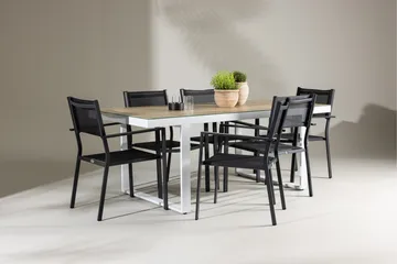 Merlo Matgrupp Utomhus cm Rektangulär med 6 Copacabana Utestolar - Vit - Utemöbler & utemiljö - Utegrupp - Matgrupp utomhus