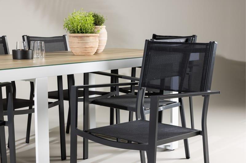 Merlo Matgrupp Utomhus cm Rektangulär med 6 Copacabana Utestolar - Vit - Utemöbler & utemiljö - Utegrupp - Matgrupp utomhus