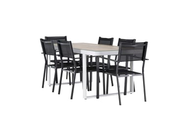 Merlo Matgrupp Utomhus cm Rektangulär med 6 Copacabana Utestolar - Vit - Utemöbler & utemiljö - Utegrupp - Matgrupp utomhus