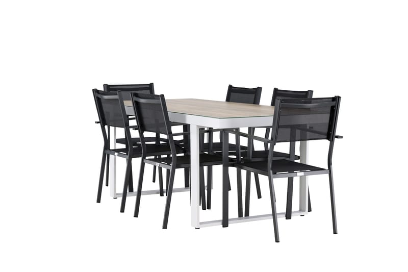 Merlo Matgrupp Utomhus cm Rektangulär med 6 Copacabana Utestolar - Vit - Utemöbler & utemiljö - Utegrupp - Matgrupp utomhus