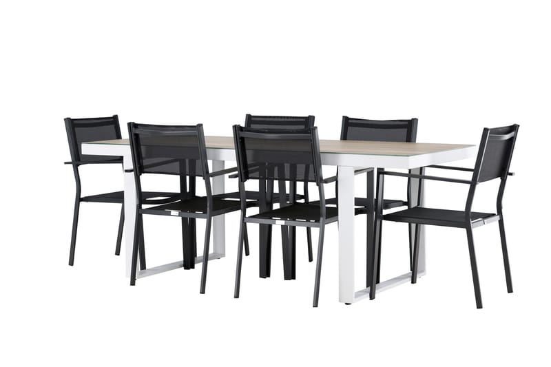 Merlo Matgrupp Utomhus cm Rektangulär med 6 Copacabana Utestolar - Vit - Utemöbler & utemiljö - Utegrupp - Matgrupp utomhus