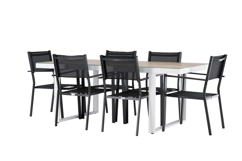 Merlo Matgrupp Utomhus cm Rektangulär med 6 Copacabana Utestolar - Vit - Utemöbler & utemiljö - Utegrupp - Matgrupp utomhus