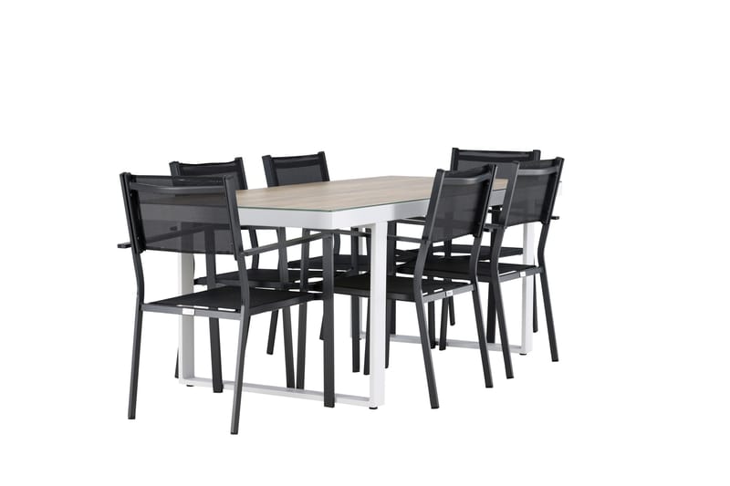 Merlo Matgrupp Utomhus cm Rektangulär med 6 Copacabana Utestolar - Vit - Utemöbler & utemiljö - Utegrupp - Matgrupp utomhus