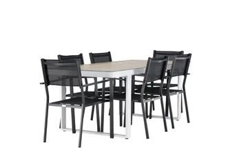 Merlo Matgrupp Utomhus cm Rektangulär med 6 Copacabana Utestolar - Vit - Utemöbler & utemiljö - Utegrupp - Matgrupp utomhus