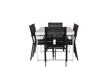 Merlo Matgrupp Utomhus cm Rektangulär med 6 Copacabana Utestolar - Vit - Utemöbler & utemiljö - Utegrupp - Matgrupp utomhus