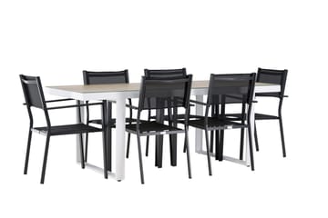 Merlo Matgrupp Utomhus cm Rektangulär med 6 Copacabana Utestolar - Vit - Utemöbler & utemiljö - Utegrupp - Matgrupp utomhus