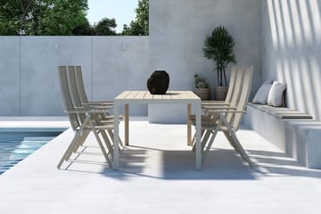 Mirko Matbord Utomhus 90x205 cm med 6 Levanzo Karmstol - Utemöbler & utemiljö - Utegrupp - Matgrupp utomhus