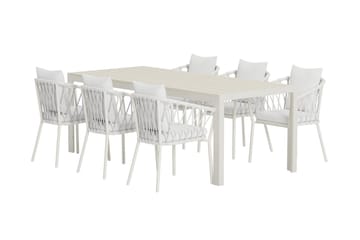 Mirko Matbord Utomhus 90x205 cm med 6 Matstol Linos - Utemöbler & utemiljö - Utegrupp - Matgrupp utomhus