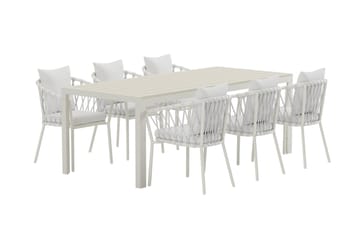 Mirko Matbord Utomhus 90x205 cm med 6 Matstol Linos - Utemöbler & utemiljö - Utegrupp - Matgrupp utomhus