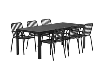 Mirko Matbord Utomhus 90x205 cm med 6 Peking Karmstol - Utemöbler & utemiljö - Utegrupp - Matgrupp utomhus