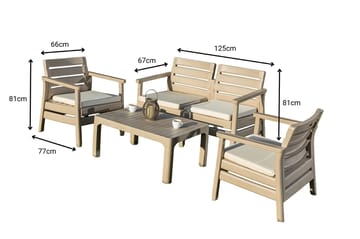 Momira Loungegrupp utomhus - Desert Beige - Utemöbler & utemiljö - Utegrupp - Soffgrupp utomhus