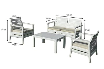 Momira Loungegrupp utomhus - Vit - Utemöbler & utemiljö - Utegrupp - Soffgrupp utomhus