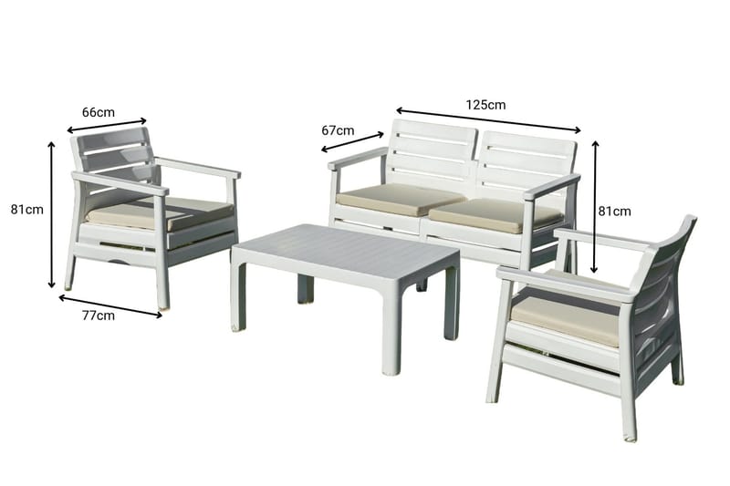 Momira Loungegrupp utomhus - Vit - Utemöbler & utemiljö - Utegrupp - Soffgrupp utomhus